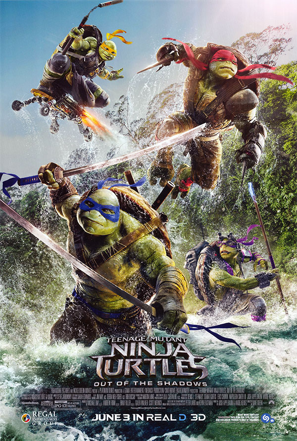 Teenage Mutant Ninja Turtles: Out of the Shadows (2016) original theatrical movie poster - Style B