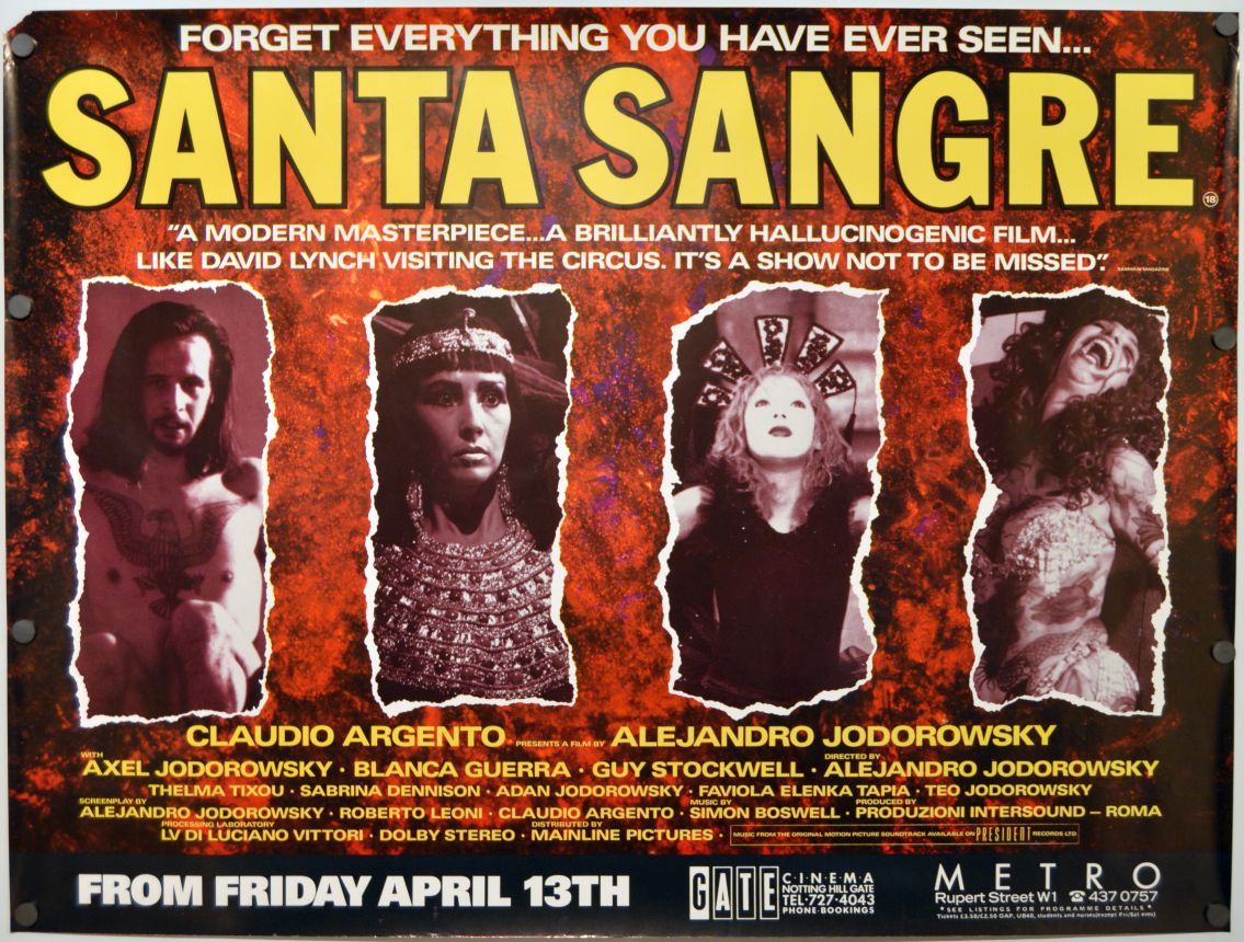 Santa Sangre (1990) original theatrical movie poster - Final