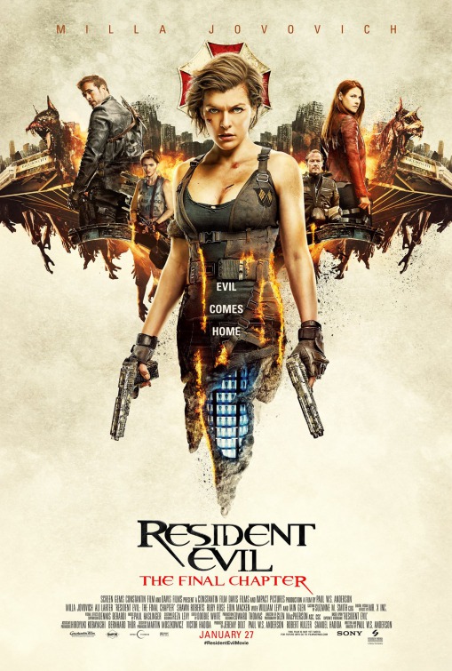 Resident Evil: The Final Chapter (2017) original theatrical movie poster - Final