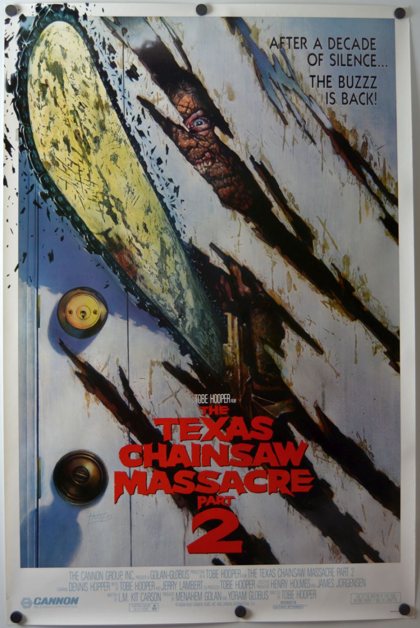 The Texas Chainsaw Massacre 2 (1986) original theatrical movie poster - Advance