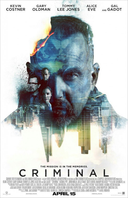 Criminal (2016) original theatrical movie poster - Final