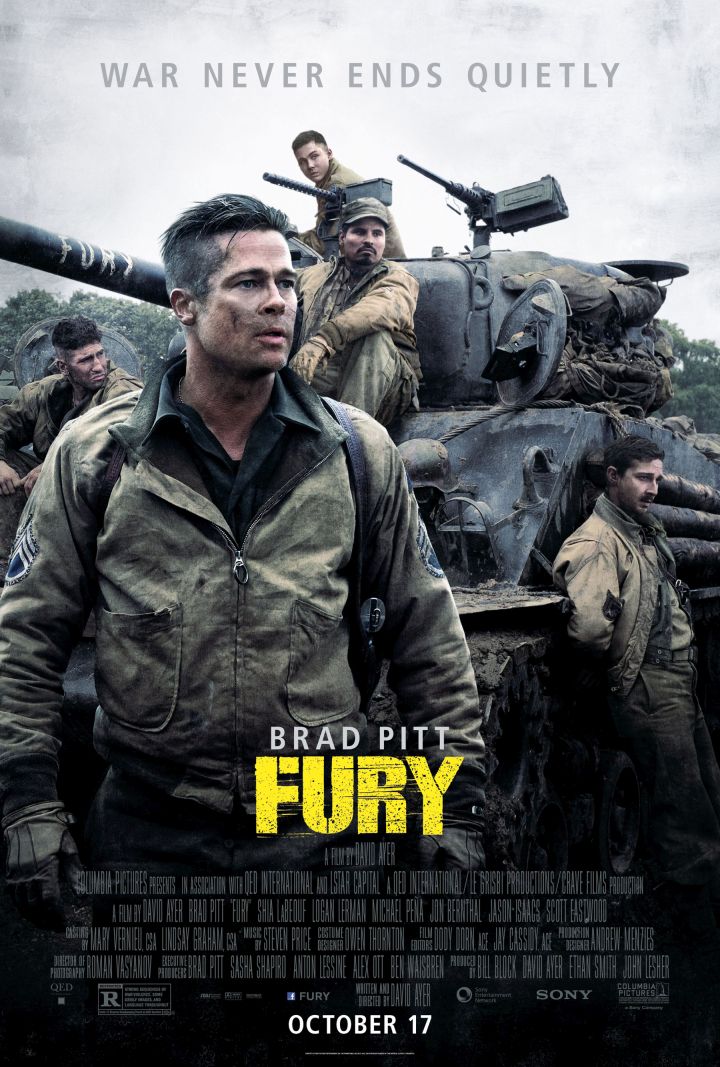 Fury (2014) original theatrical movie poster - Style B