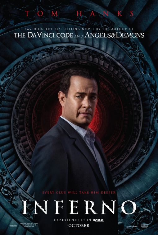 Inferno (2016) original theatrical movie poster - Advance