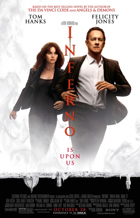 Inferno (2016) original theatrical movie poster - Final