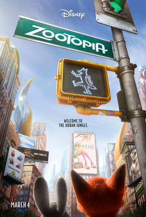 Zootopia (2016) original theatrical movie poster - Advance