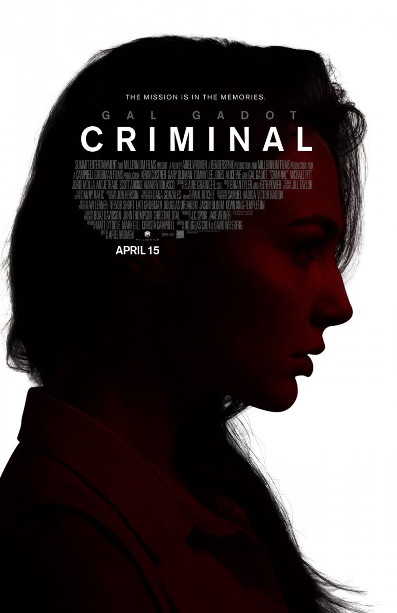 Criminal (2016) original theatrical movie poster - Advance Style B