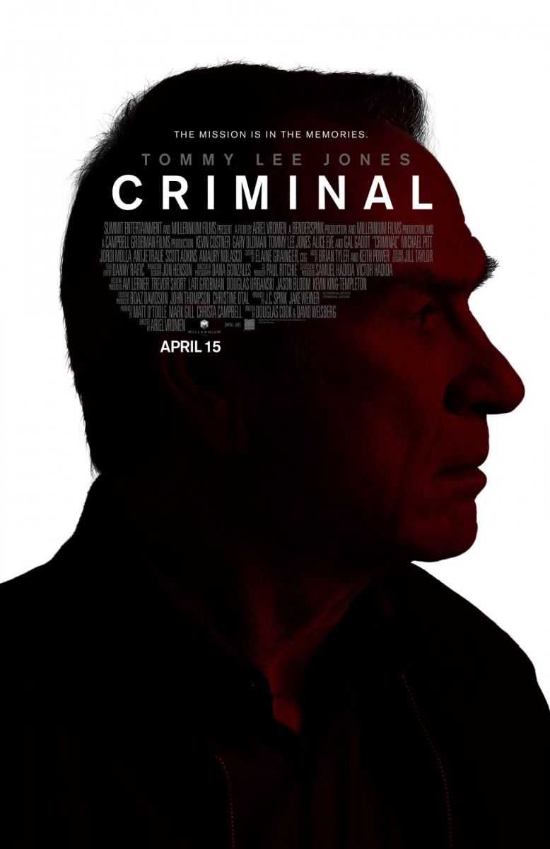 Criminal (2016) original theatrical movie poster - Advance Style C