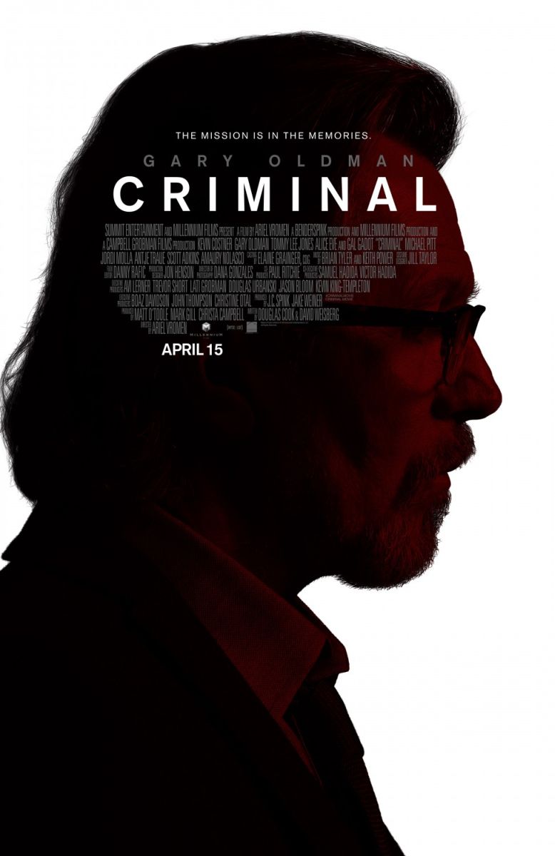 Criminal (2016) original theatrical movie poster - Advance Style D