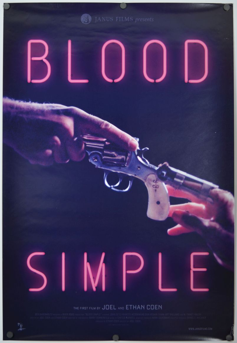 Blood Simple. (2016) original theatrical movie poster - Re-Release