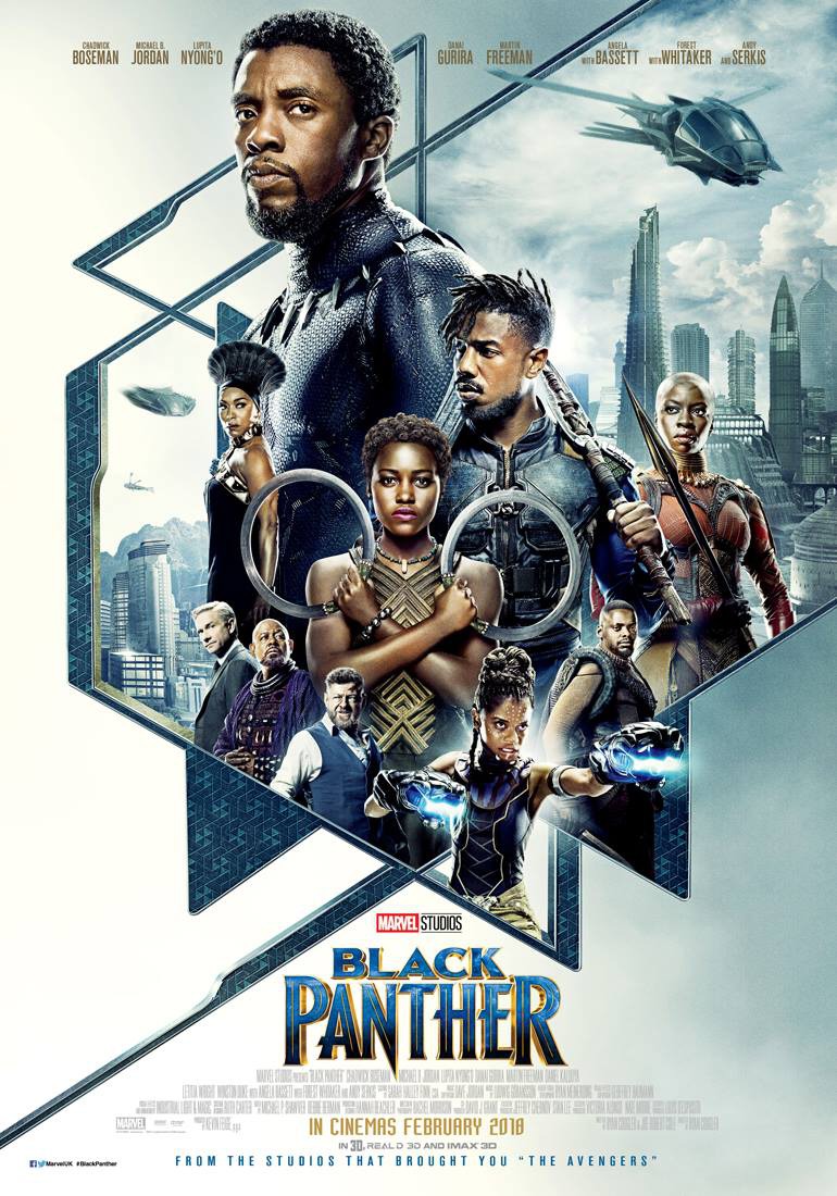 Black Panther (2018) original theatrical movie poster - International Style B