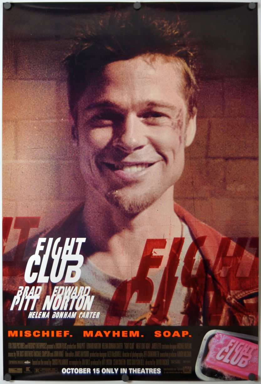Fight Club (1999) original theatrical movie poster - Advance Style F