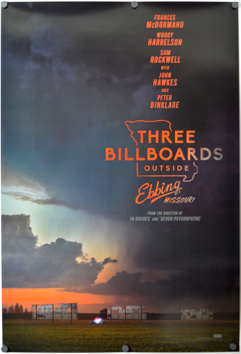 Three Billboards Outside Ebbing, Missouri (2017) original theatrical movie poster - Advance
