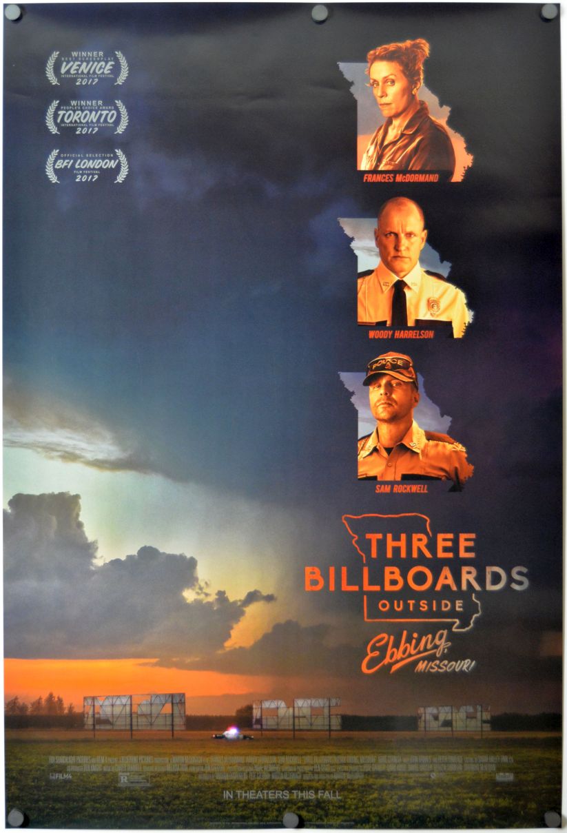 Three Billboards Outside Ebbing, Missouri (2017) original theatrical movie poster - Final