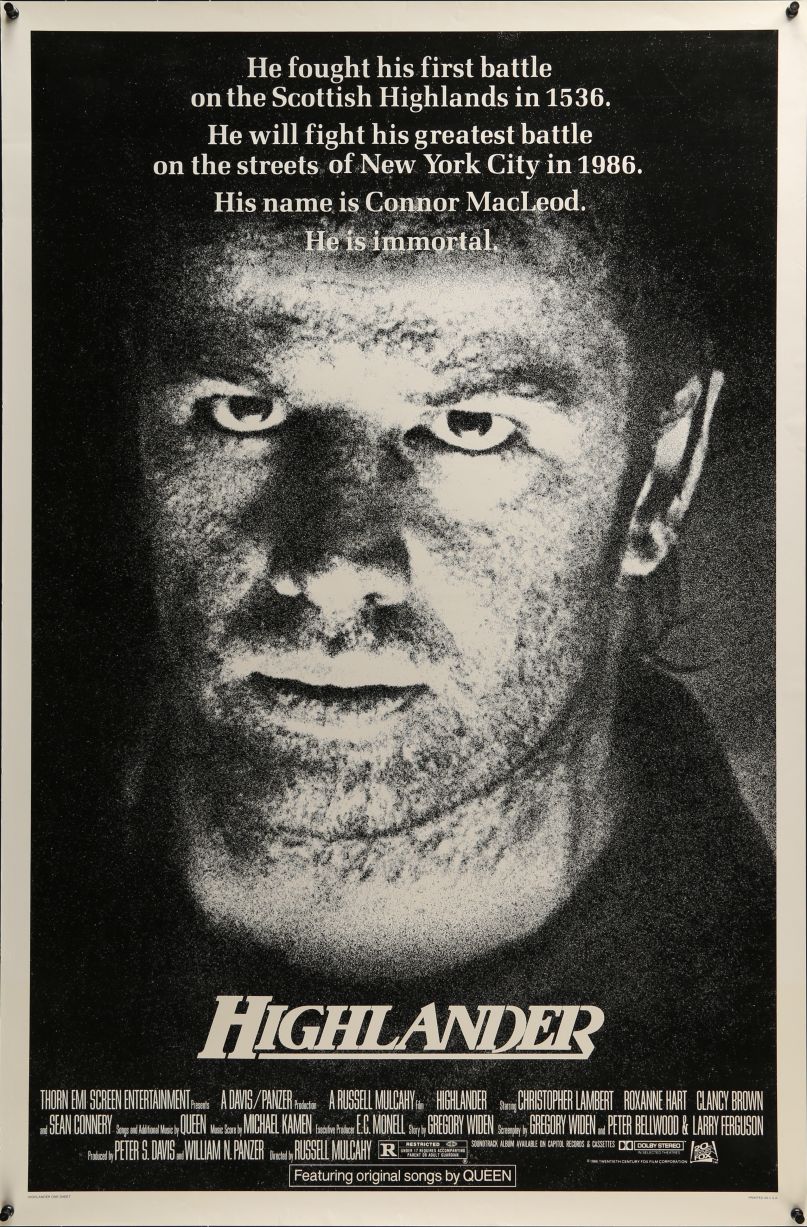 Highlander (1986) original theatrical movie poster - Final
