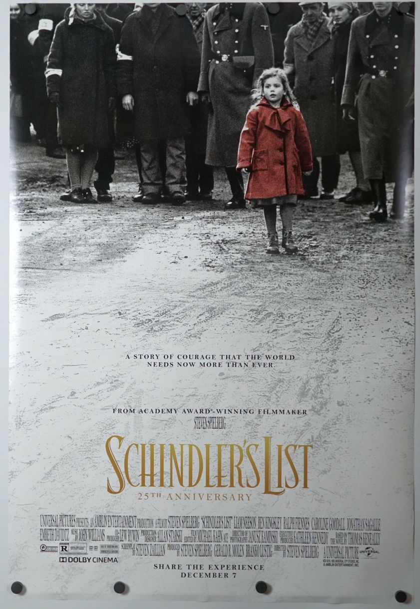 Schindler's List (2018) original theatrical movie poster - Re-Release