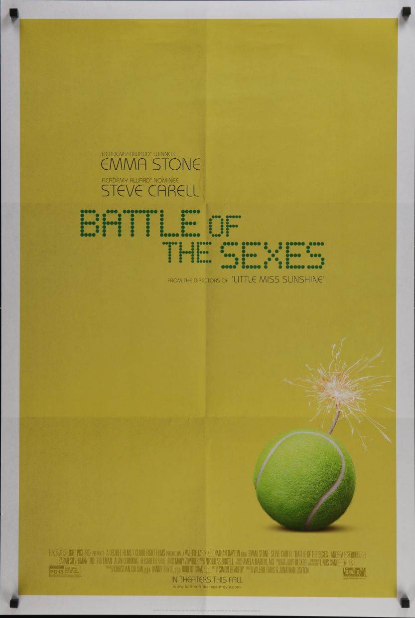 Battle of the Sexes (2017) original theatrical movie poster - Advance