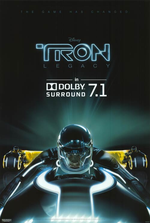 TRON: Legacy (2010) original theatrical movie poster - Advance Style B