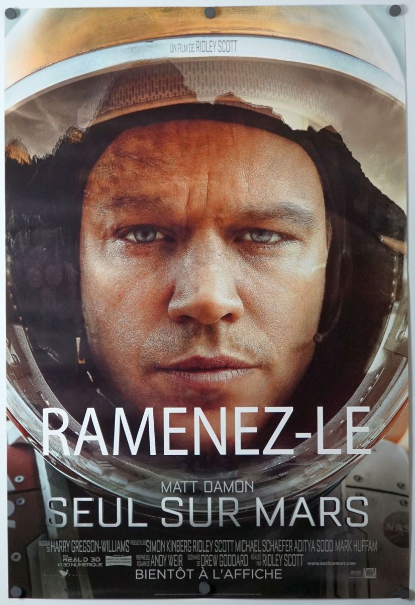 The Martian (2015) original theatrical movie poster - Final - French Language