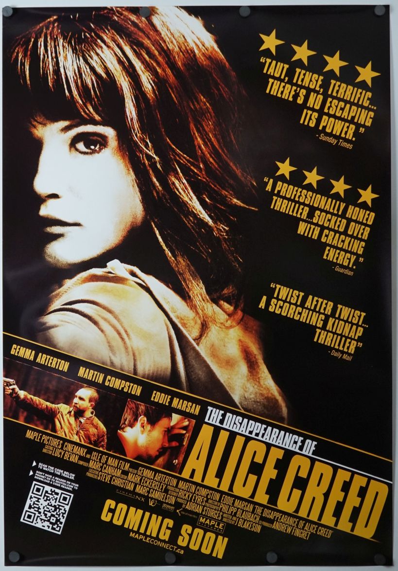 The Disappearance of Alice Creed (2009) original theatrical movie poster - Final