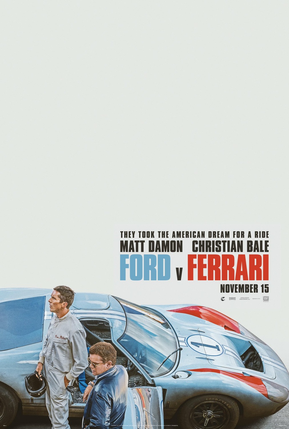 Ford v. Ferrari (2019) original theatrical movie poster - Advance