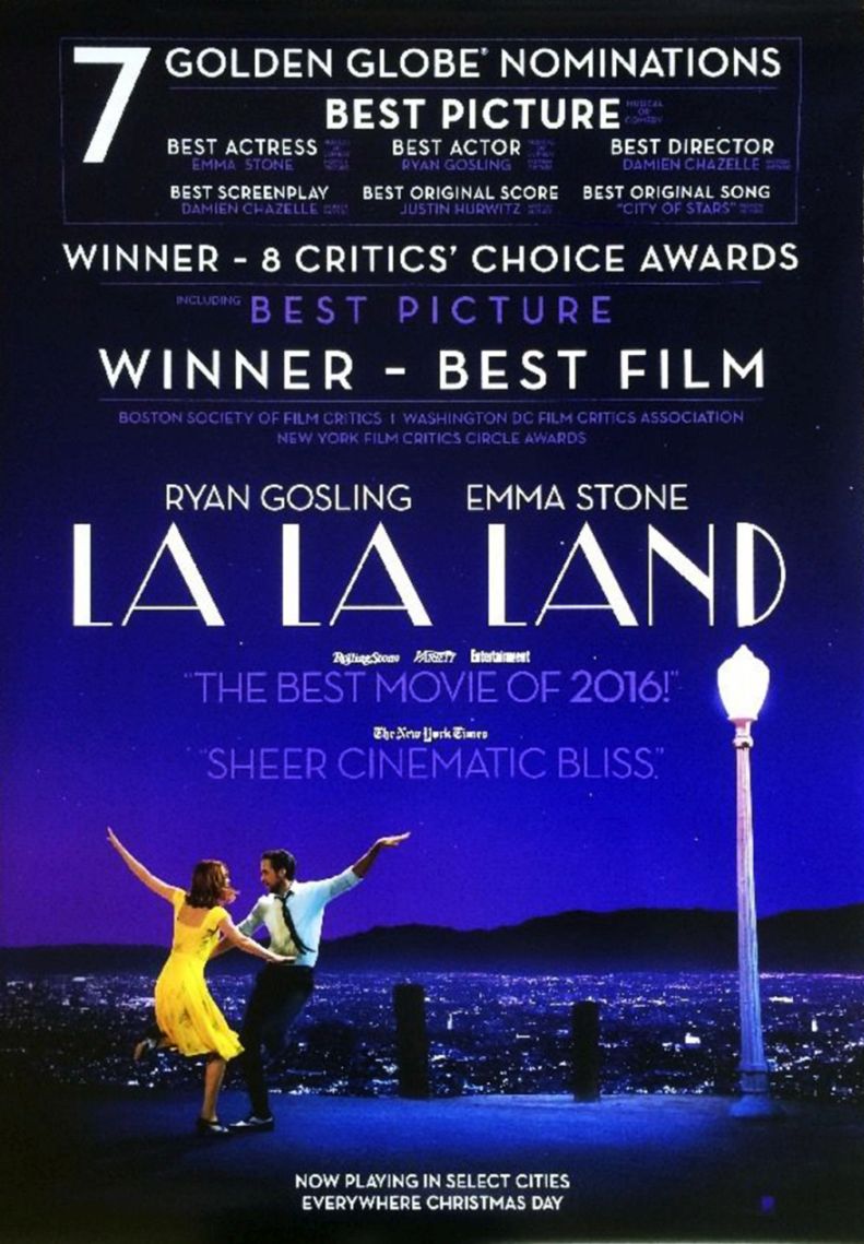 La La Land (2016) original theatrical movie poster - Awards