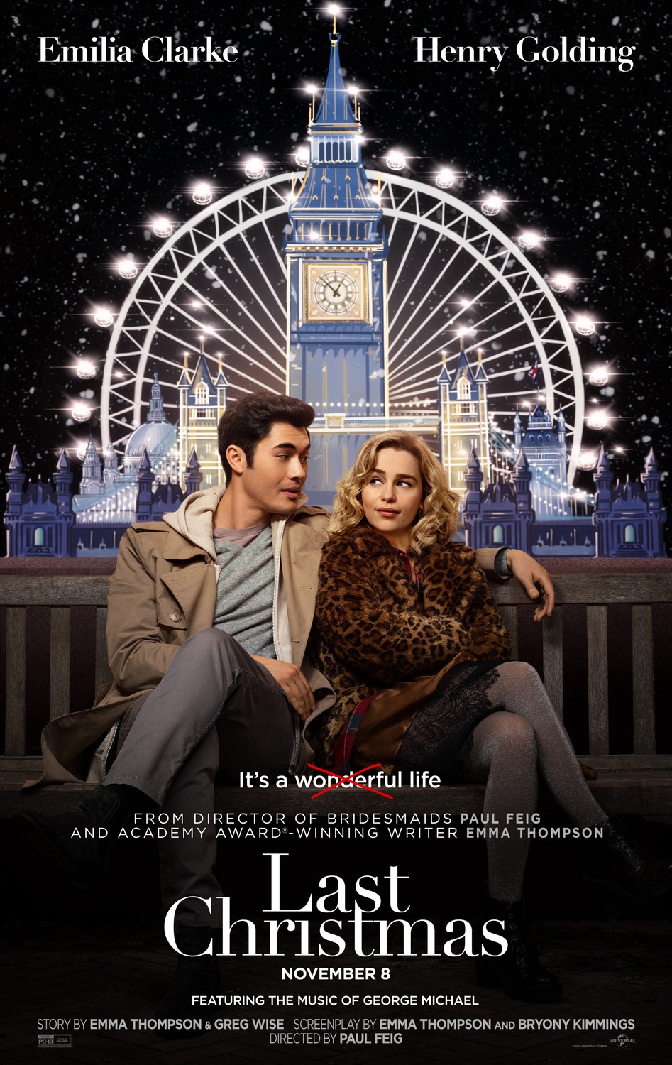 Last Christmas (2019) original theatrical movie poster - Advance