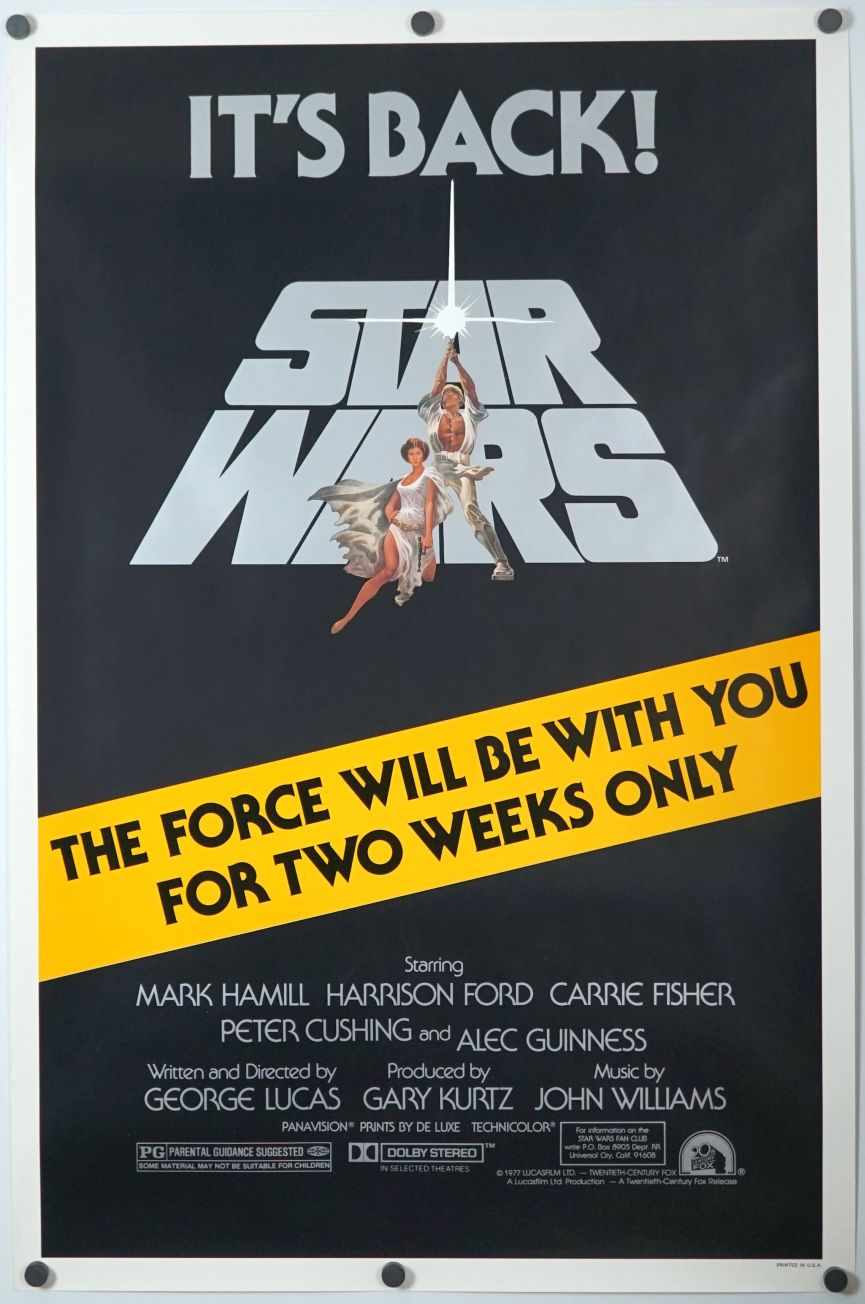 Star Wars: Episode IV - A New Hope (1981) original theatrical movie poster - Re-Release