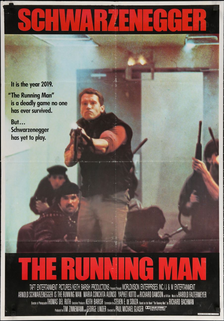 The Running Man (1987) original theatrical movie poster - Final