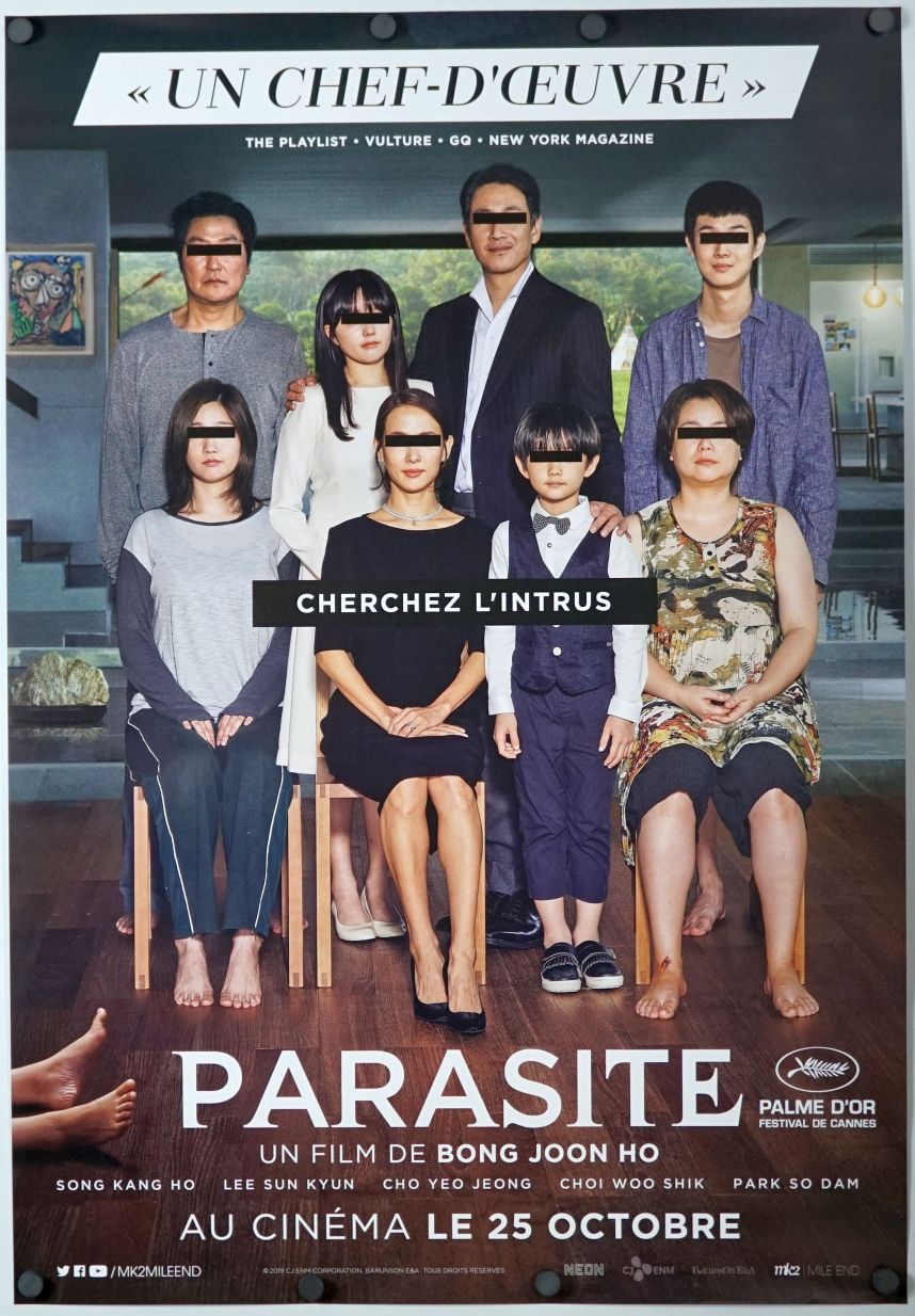 Parasite (2019) original theatrical movie poster - Final - French Language