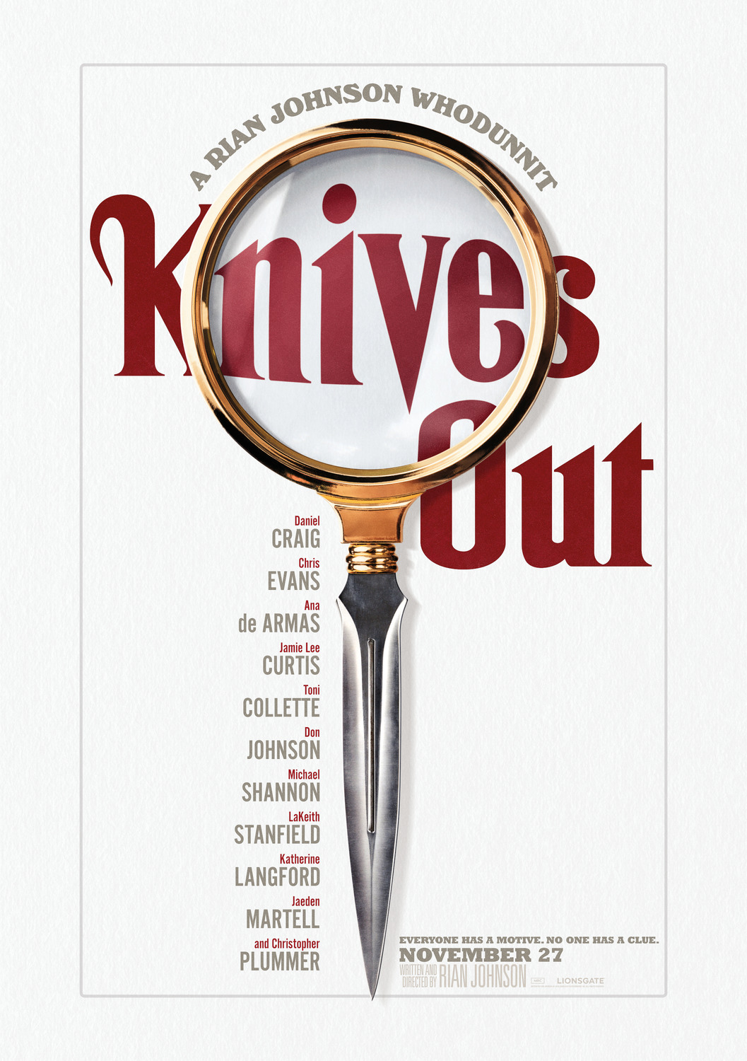 Knives Out (2019) original theatrical movie poster - Advance
