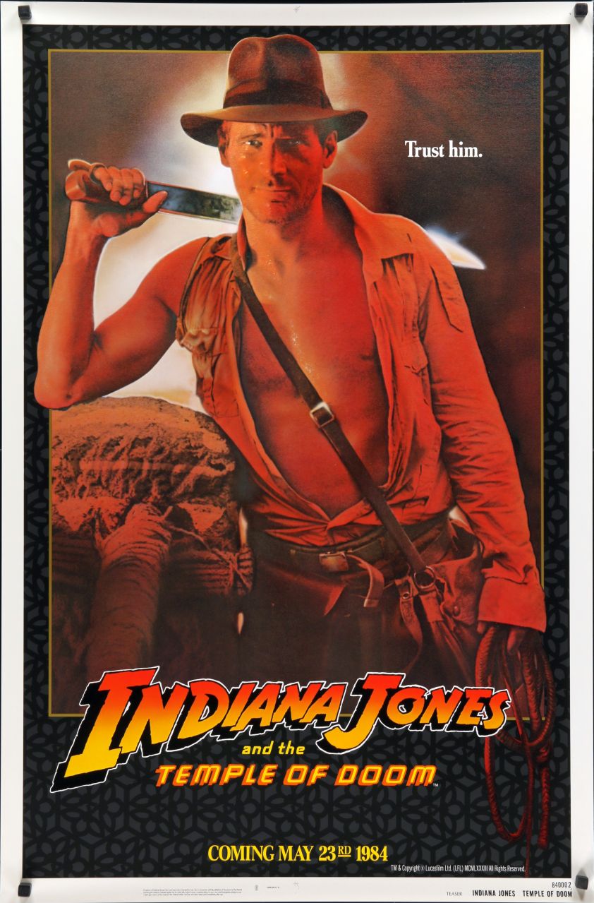 Indiana Jones and the Temple of Doom (1984) original theatrical movie poster - International Advance