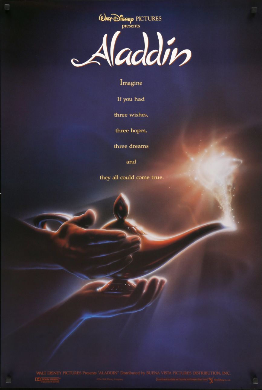 Aladdin (1992) original theatrical movie poster - Advance