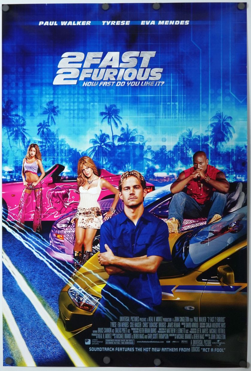 2 Fast 2 Furious (2003) original theatrical movie poster - International Final