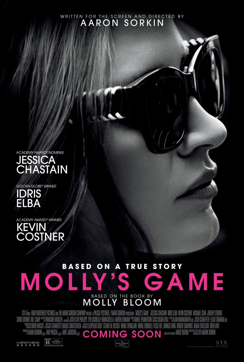 Molly's Game (2018) original theatrical movie poster - Final