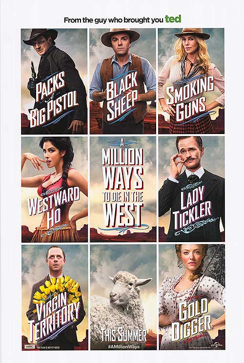A Million Ways to Die in the West (2014) original theatrical movie poster - Advance