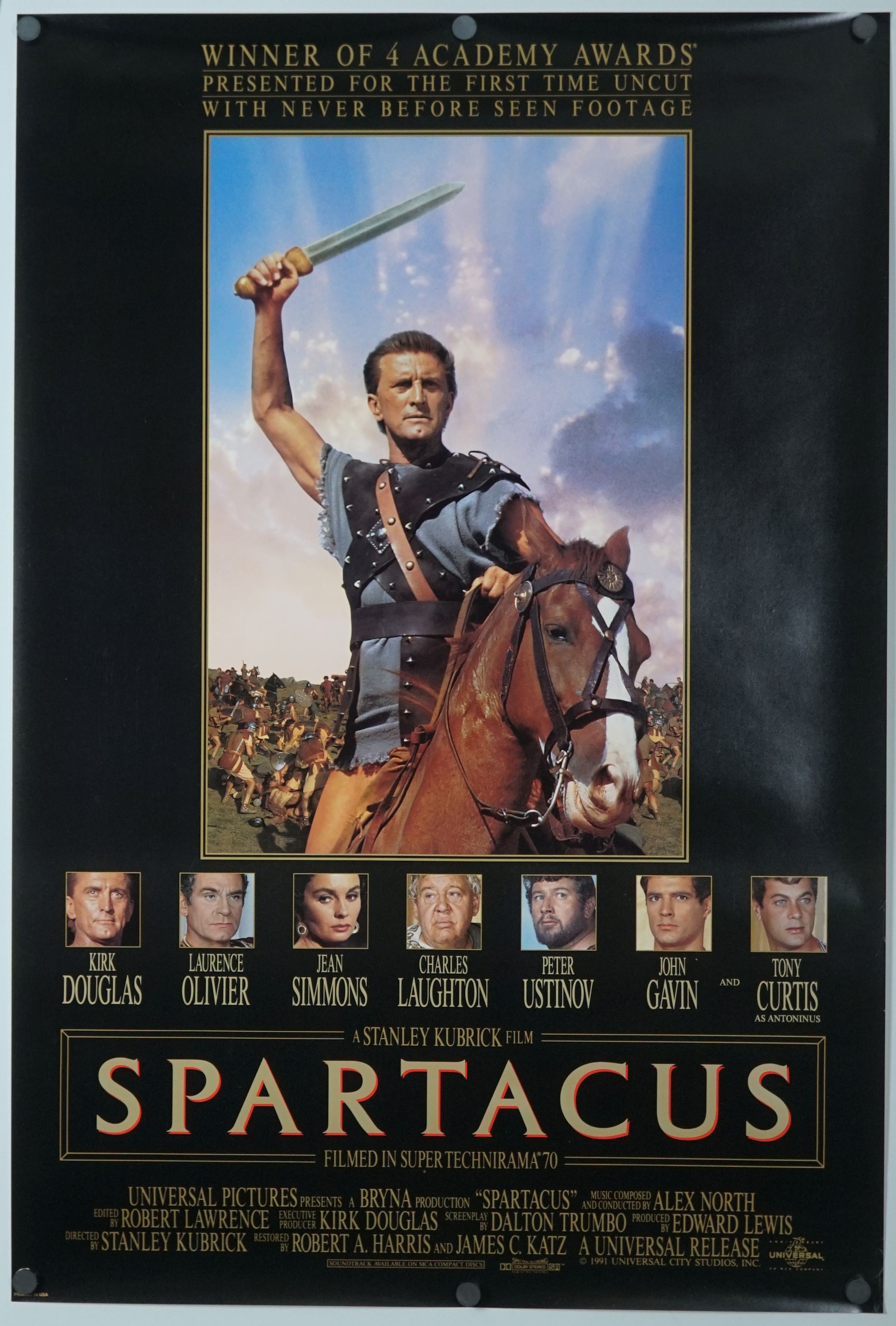 Spartacus (1991) original theatrical movie poster - Re-Release