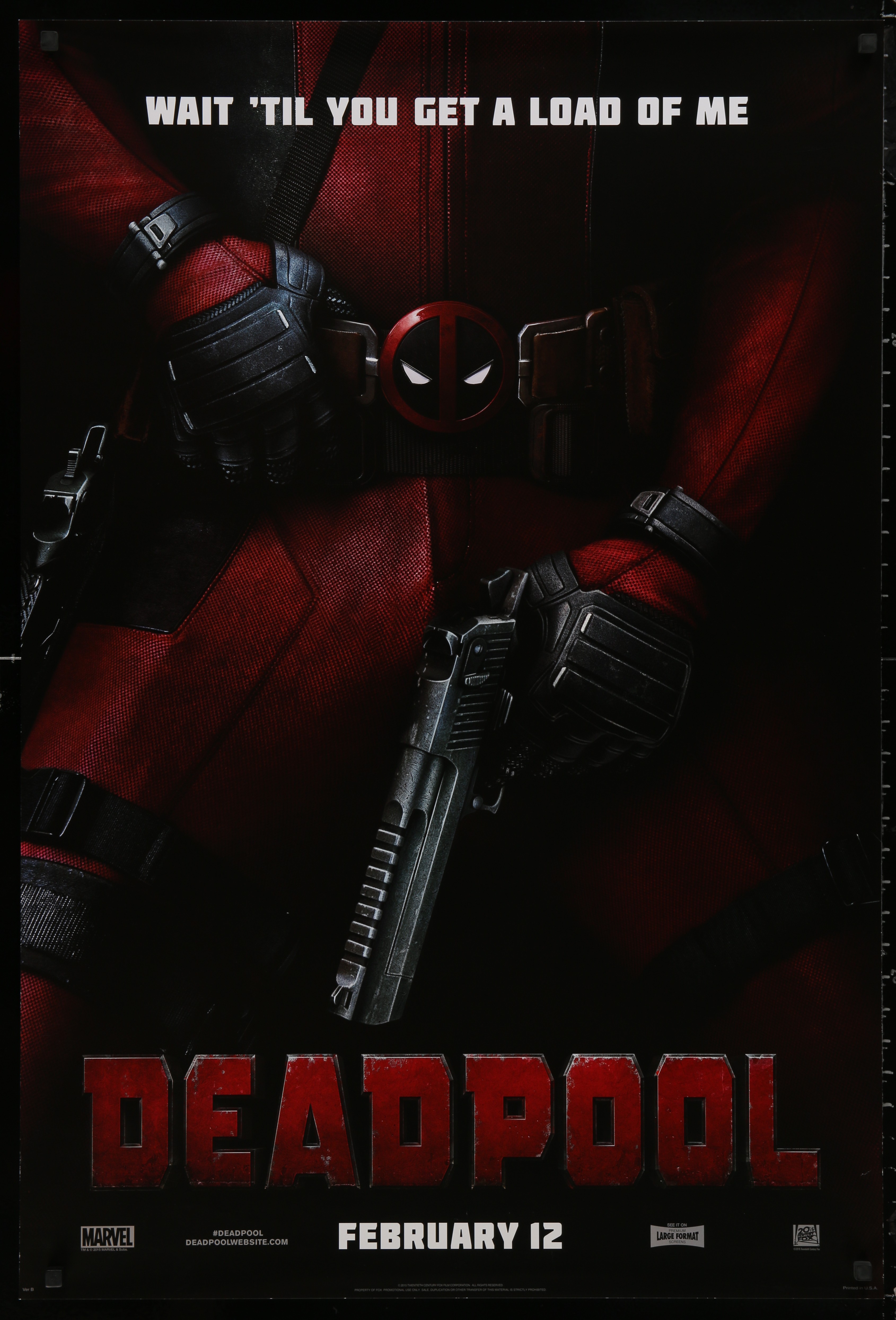 Deadpool (2016) original theatrical movie poster - Advance Style B