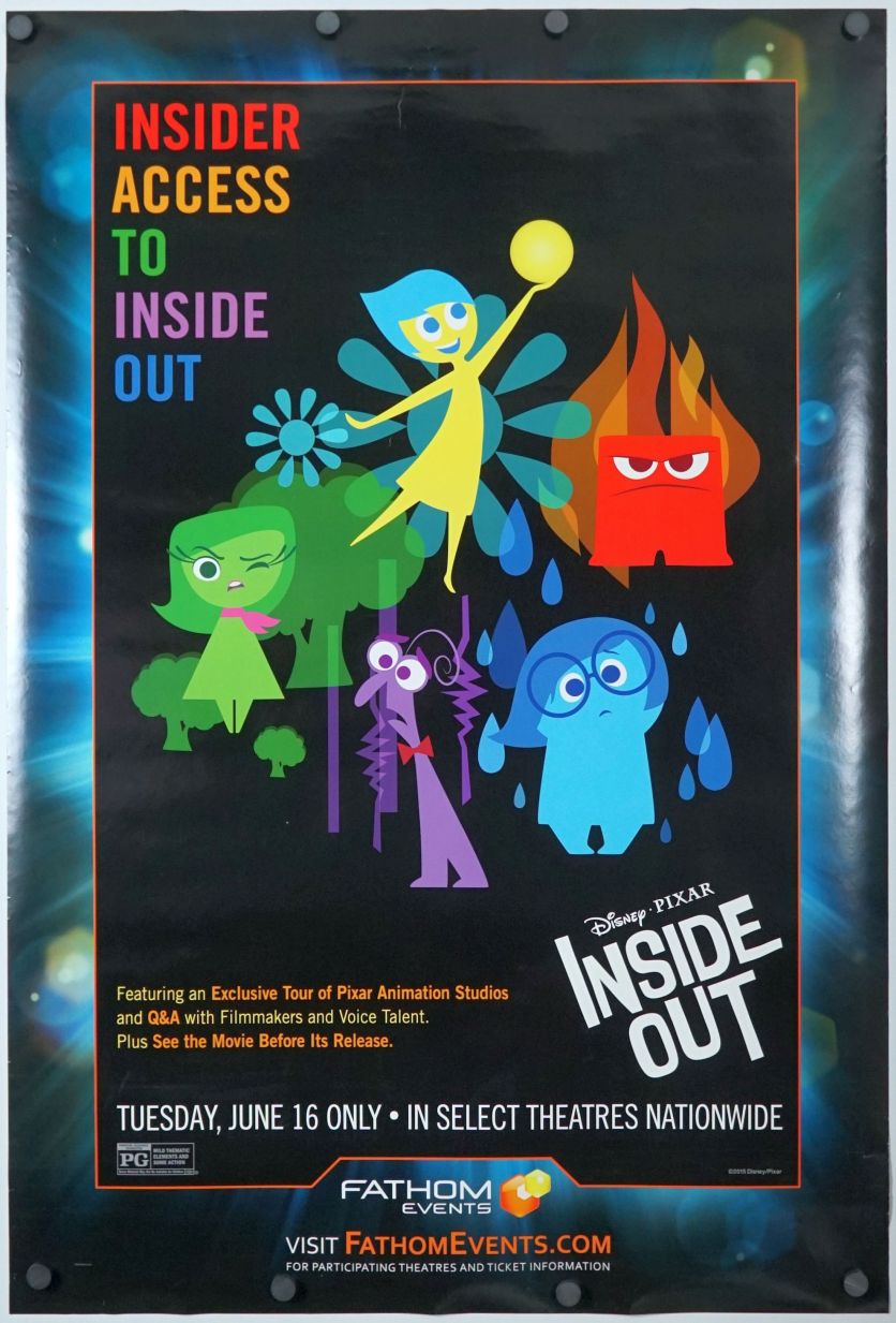Inside Out (2015) original theatrical movie poster - Fathom Events