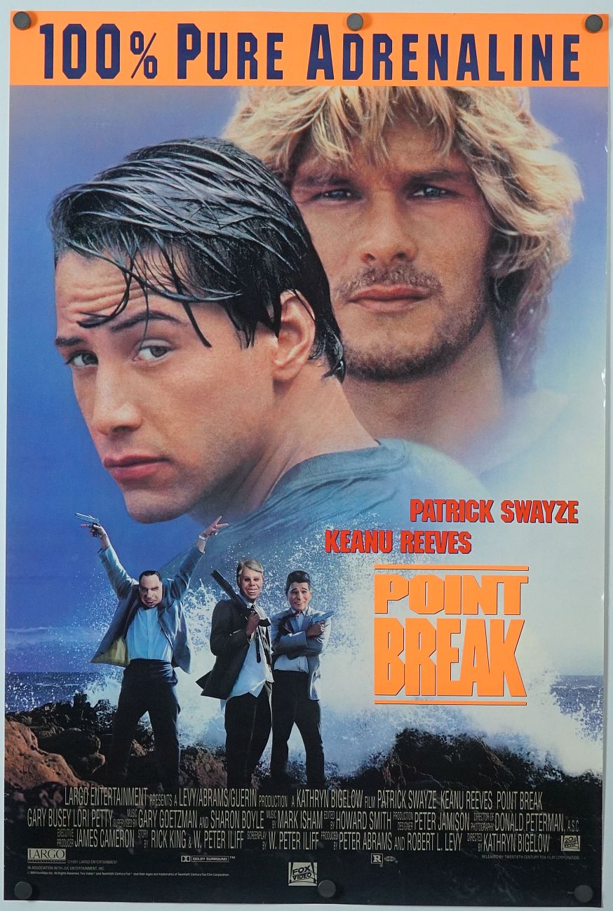 Point Break (1991) original theatrical movie poster - Video