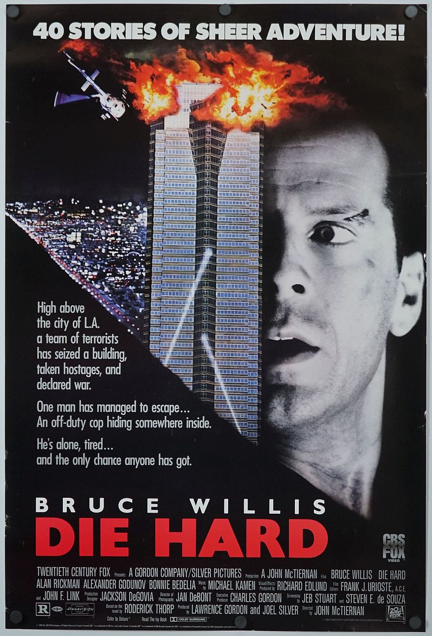 Die Hard (1988) original theatrical movie poster - Video