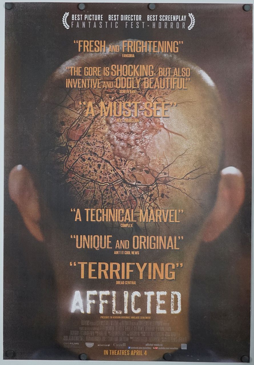 Afflicted (2014) original theatrical movie poster - Final