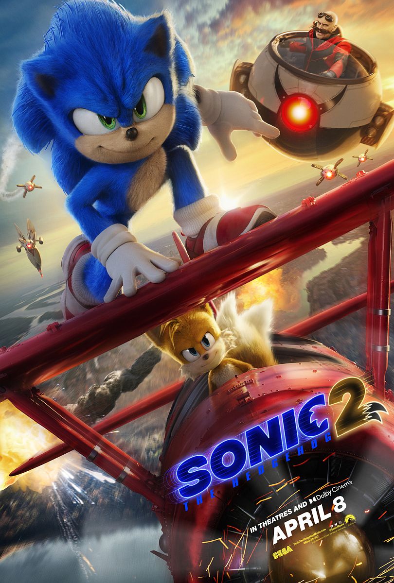 Sonic the Hedgehog 2 (2022) original theatrical movie poster - Advance