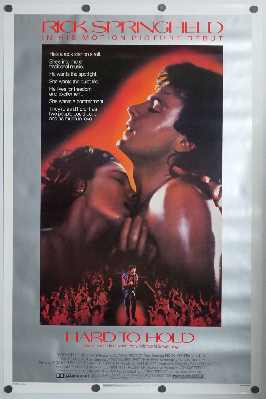 Hard to Hold (1984) original theatrical movie poster - Final