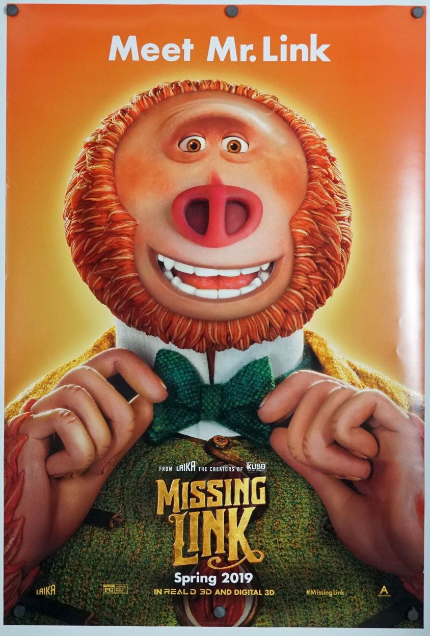 Missing Link (2019) original theatrical movie poster - Advance
