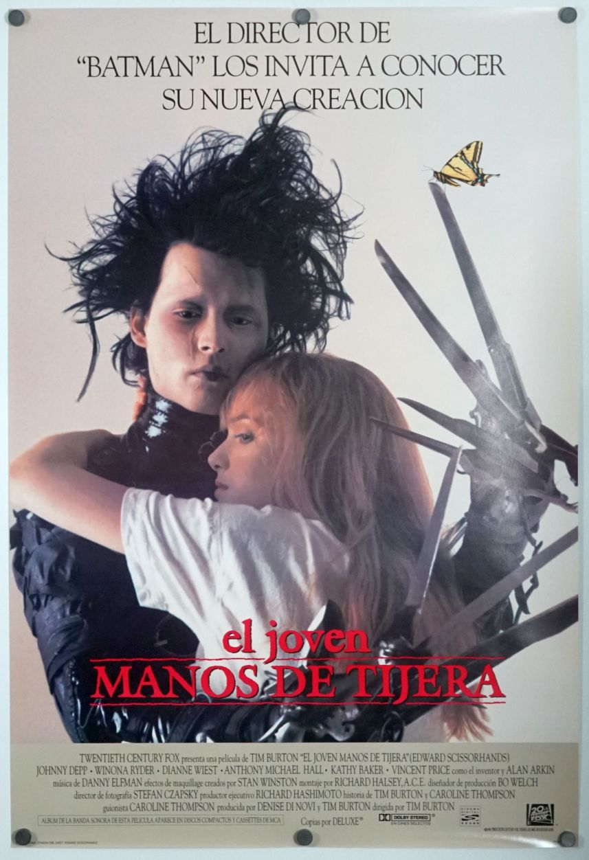 Edward Scissorhands (1990) original theatrical movie poster - International - Spanish Language