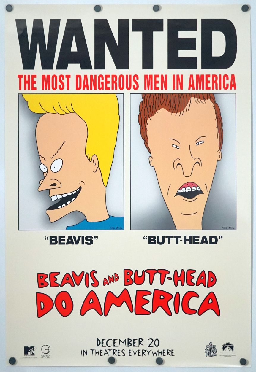 Beavis and Butt-Head Do America (1996) original theatrical movie poster - Advance