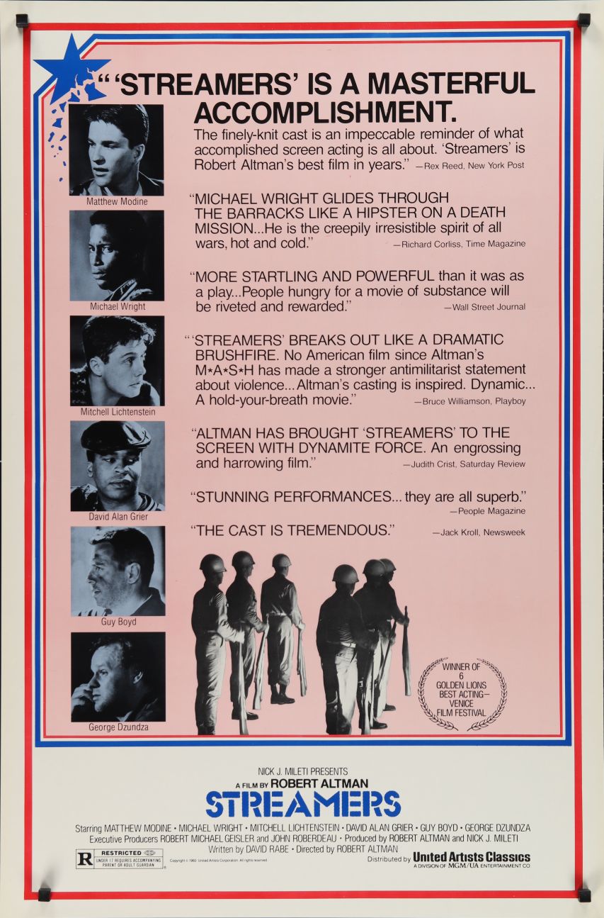 Streamers (1983) original theatrical movie poster - Review