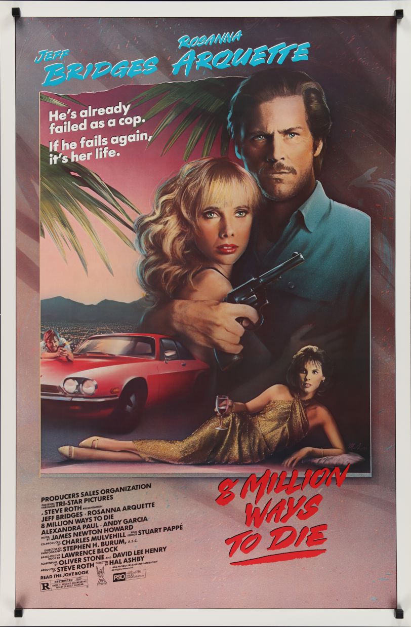 8 Million Ways to Die (1986) original theatrical movie poster - Final