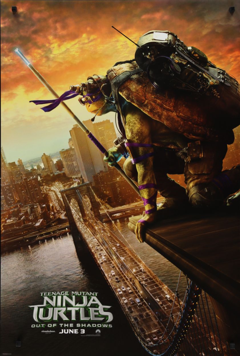 Teenage Mutant Ninja Turtles: Out of the Shadows (2016) original theatrical movie poster - Advance Style A