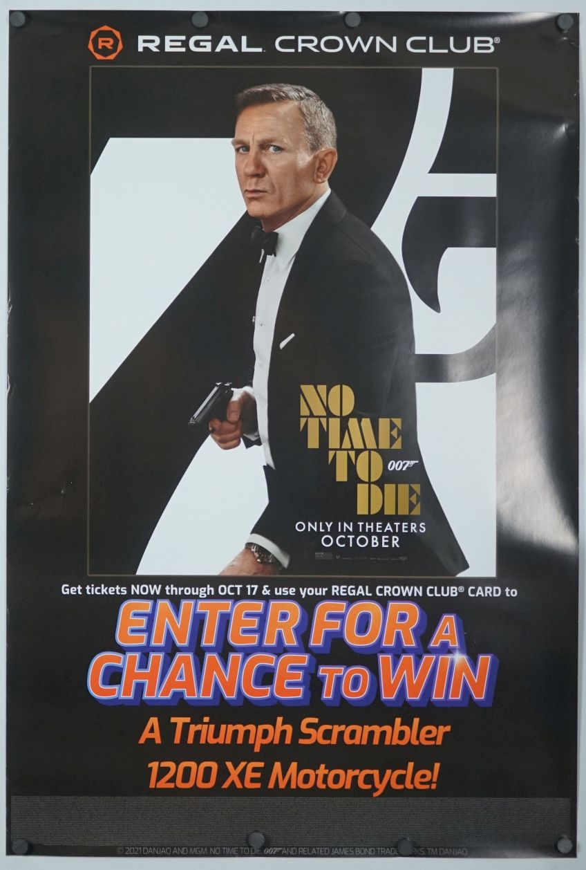 No Time to Die (2021) original theatrical movie poster - Regal Exclusize
